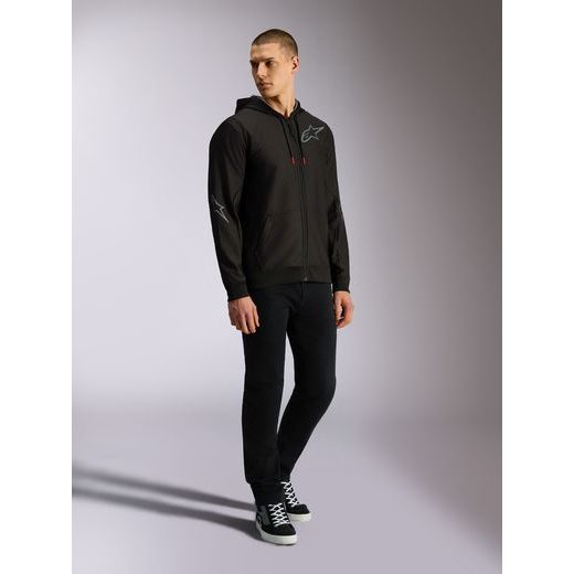 MIKINA SESSIONS 3 HOODIE, ALPINESTARS (ČERNÁ/ŠEDÁ)