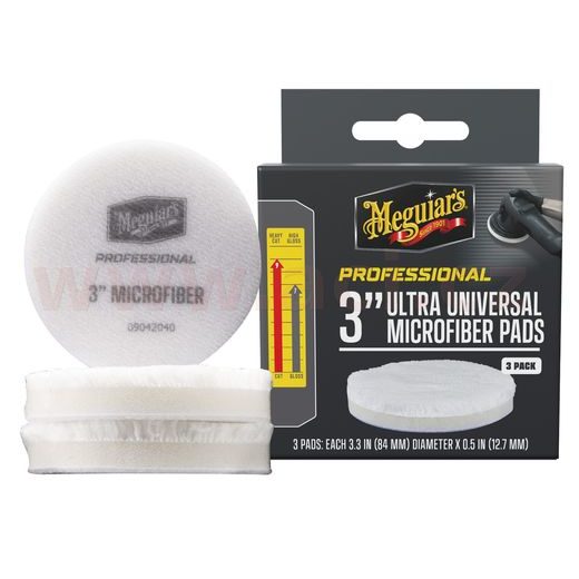 MEGUIAR'S PROFESSIONAL MICROFIBER PADS (3“) MIKROVLÁKNOVÉ LEŠTICÍ KOTÚČE, PRIEMER 3", 3 KUSY