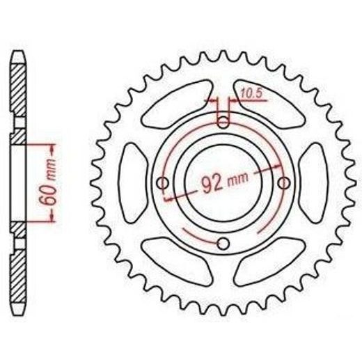 OCEĽOVÁ ROZETA PRE SEKUNDÁRNE REŤAZY TYPU 428, JT - ANGLICKO (39 ZUBOV)