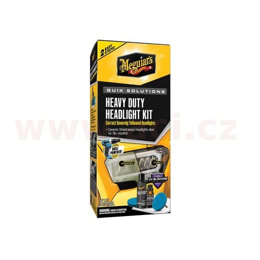MEGUIAR'S QUIK SOLUTIONS HEADLIGHT RESTORATION KIT KOMPLETNÉ SADA NA RENOVÁCIU SILNĚ POŠKOZENÝCH SVETIEL