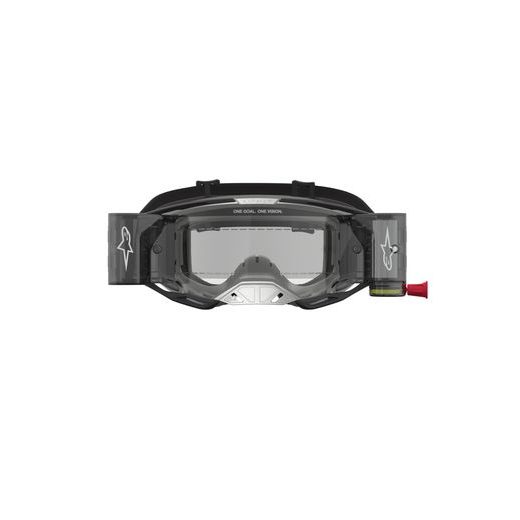 OKULIARE VISION 8 AMBER ROLL-OFF WIDE VISION, ALPINESTARS (ČERNÁ/STŘÍBRNÁ, ČÍRE PLEXI A ROLL-OFF SYSTÉM) 2027