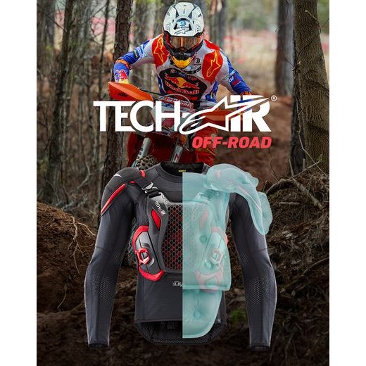 AIRBAGOVÁ VESTA TECH-AIR®OFF-ROAD SYSTEM, ALPINESTARS (ČERNÁ/ČERVENÁ) 2026