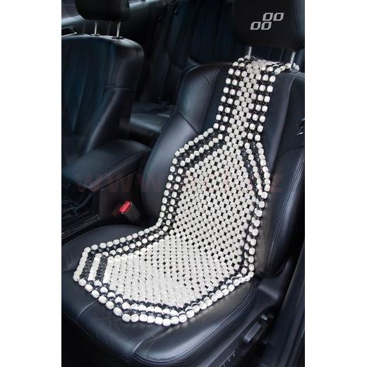 RETRO POTAH SEDADLA, DŘEVĚNÉ KULIČKY, BÍLÝ