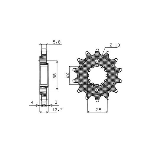 REŤAZOVÉ KOLIESKO PRE SEKUNDÁRNE REŤAZY TYPU 520, BRAKING (15 ZUBOV)