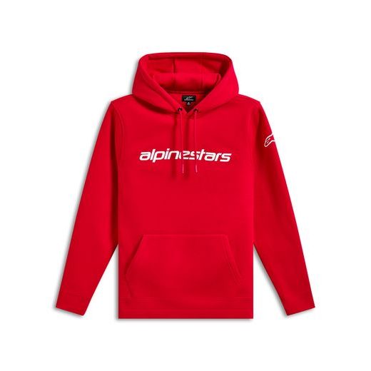 MIKINA WORDMARK HOODIE 3, ALPINESTARS (ČERVENÁ/BÍLÁ)