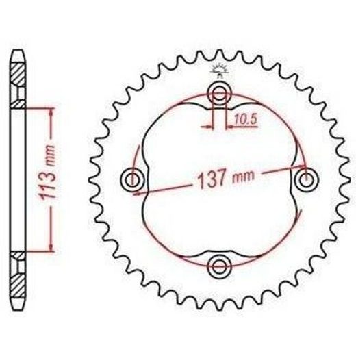 OCEĽOVÁ ROZETA PRE SEKUNDÁRNE REŤAZY TYPU 520, JT - ANGLICKO (37 ZUBOV)