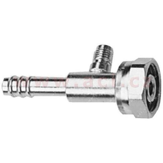 FITINKA HLINÍKOVÁ NAMAČKÁVACIA S 1/4" VENTILOM ROTALOCK SAMICA 180° PRE HADICE G12 (16 MM) ZÁVIT UNS 2B 1"
