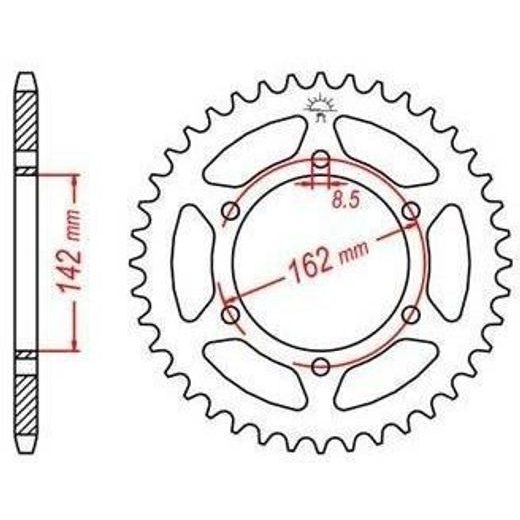 OCEĽOVÁ ROZETA PRE SEKUNDÁRNE REŤAZY TYPU 520, JT - ANGLICKO (48 ZUBOV)