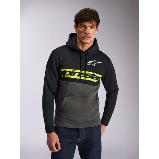 MIKINA PARALLEL HOODIE, ALPINESTARS (ČERNÁ/ŠEDÁ)