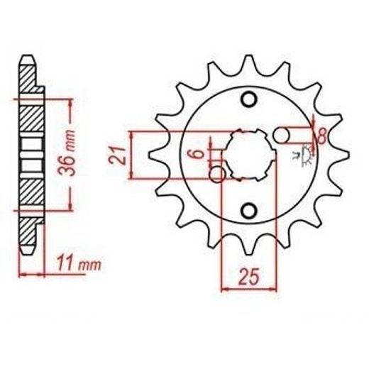 REŤAZOVÉ KOLIESKO PRE SEKUNDÁRNE REŤAZY TYPU 525, JT - ANGLICKO (14 ZUBOV)