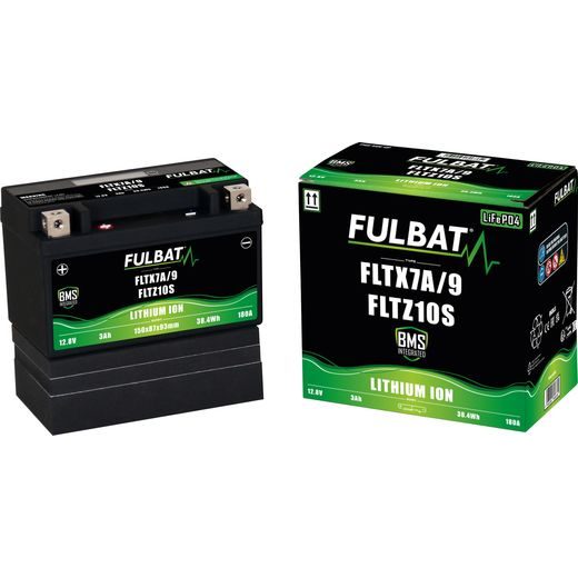 LÍTIOVÁ BATÉRIE& LIFEPO4& YTX7A-BS, YTX9-BS, YTZ10S-BS& FULBAT& 12V, 3AH, 180A, HMOTNOSŤ 0,65 KG, 150X87X93