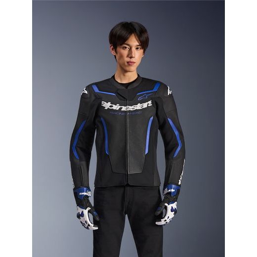 BUNDA GP FORCE V2 AIRFLOW, ALPINESTARS (ČERNÁ/METALICKÁ MODRÁ) 2026