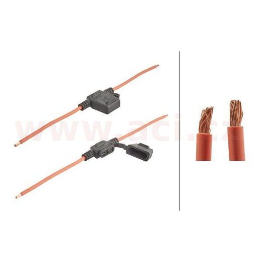 DRŽÁK POJISTKY ATO (19 MM), KABEL 2 MM2, MAX. 30 A HELLA