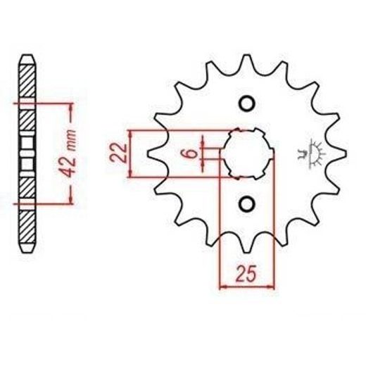 REŤAZOVÉ KOLIESKO PRE SEKUNDÁRNE REŤAZY TYPU 530, JT - ANGLICKO (16 ZUBOV)