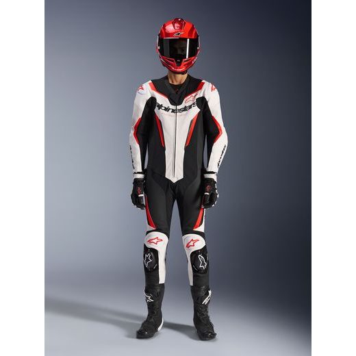 JEDNODIELNA KOMBINÉZA GP FORCE V2, ALPINESTARS (BÍLÁ/ČERNÁ/ČERVENÁ FLUO) 2026