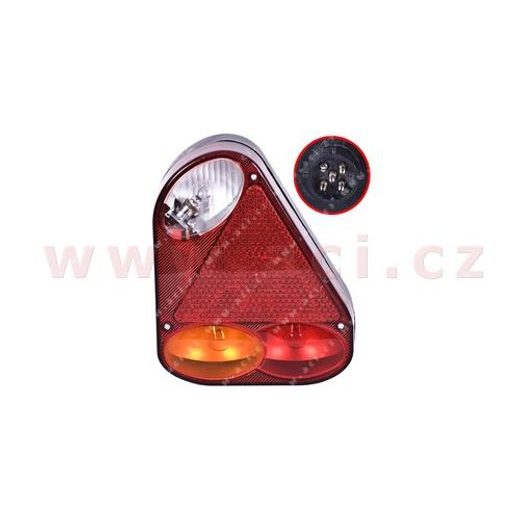 ZADNÍ SVĚTLO VÝŠKA 220 MM 5 PIN KONEKTOR, BAJONET SE ŽÁROVKAMI, P