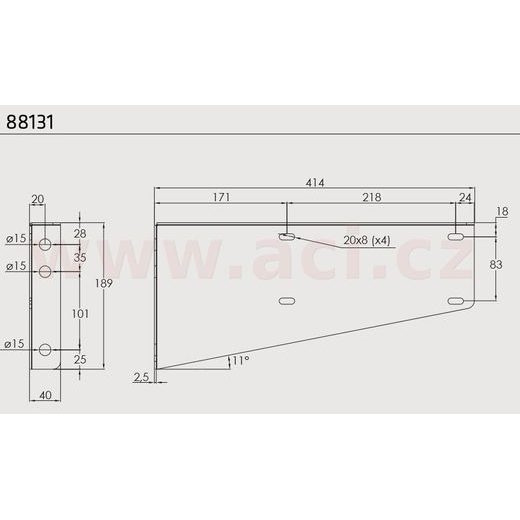DRŽÁK BOXU JUST 600 A 750 HORIZONTÁLNÍ (SADA PRO 1 BOX) ORIGINÁL