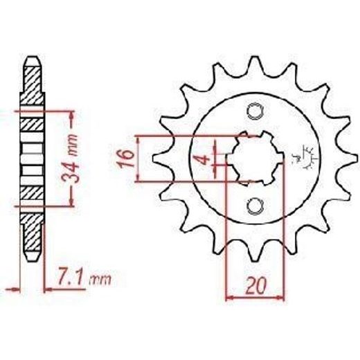 REŤAZOVÉ KOLIESKO PRE SEKUNDÁRNE REŤAZY TYPU 520, JT - ANGLICKO (14 ZUBOV)