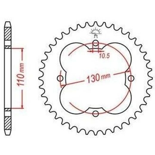OCEĽOVÁ ROZETA PRE SEKUNDÁRNE REŤAZY TYPU 428, JT - ANGLICKO (50 ZUBOV)