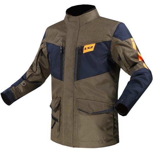 LS2 METROPOLIS EVO MAN JACKET KHAKI BLUE ORANGE