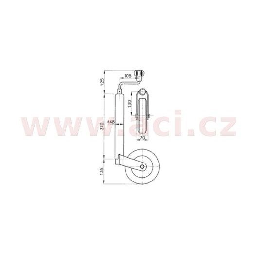 KOLEČKO OPĚRNÉ KNOTT PRŮM. 48 MM (PLASTOVÝ DISK) 150 KG ORIGINÁL