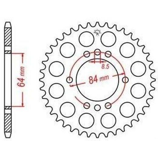 OCEĽOVÁ ROZETA PRE SEKUNDÁRNE REŤAZY TYPU 428, JT - ANGLICKO (45 ZUBOV)