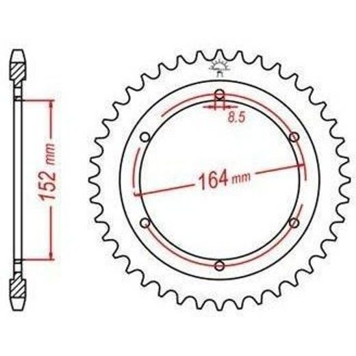 OCEĽOVÁ ROZETA PRE SEKUNDÁRNE REŤAZY TYPU 530, JT - ANGLICKO (42 ZUBOV)