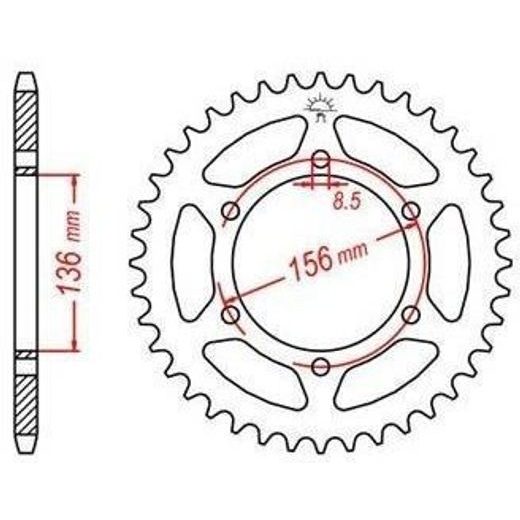 OCEĽOVÁ ROZETA PRE SEKUNDÁRNE REŤAZY TYPU 520, JT - ANGLICKO (46 ZUBOV)