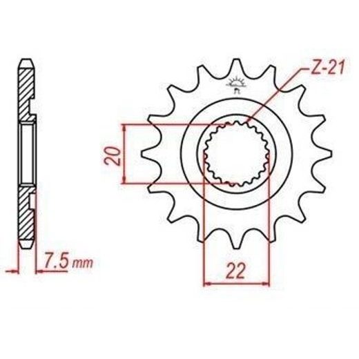 REŤAZOVÉ KOLIESKO PRE SEKUNDÁRNE REŤAZY TYPU 520, JT - ANGLICKO (12 ZUBOV)