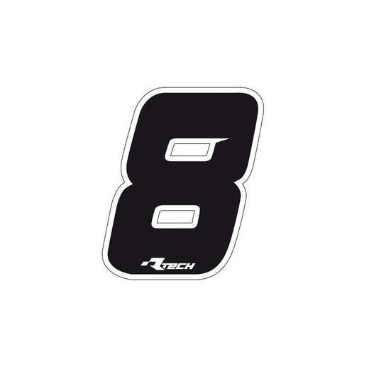 SAMOLEPKA ČÍSLO 8 VEĽKOSŤ 11,5X14,5CM, RTECH (ČIERNE, 10 KS)