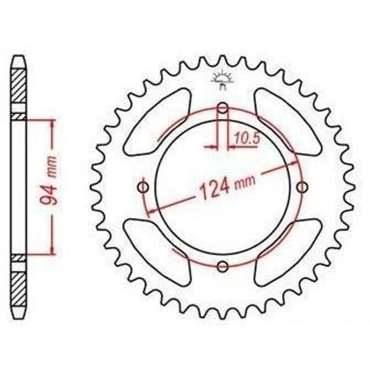 OCEĽOVÁ ROZETA PRE SEKUNDÁRNE REŤAZY TYPU 530, JT - ANGLICKO (37 ZUBOV)