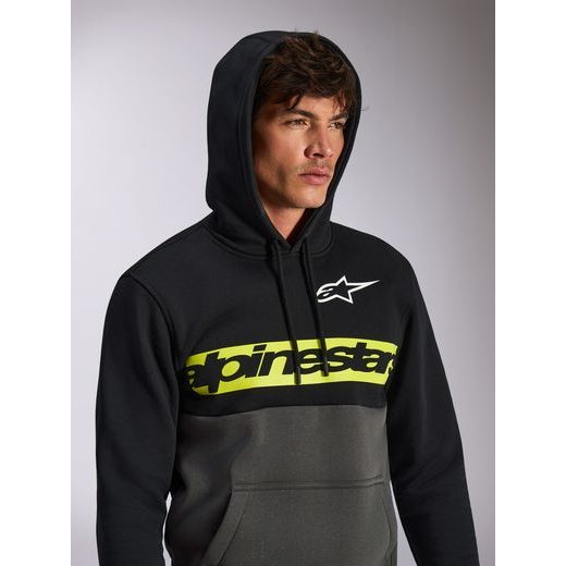 MIKINA PARALLEL HOODIE, ALPINESTARS (ČERNÁ/ŠEDÁ)