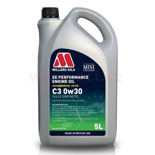 MILLERS OILS MOTOROVÝ OLEJ PLNE SYNTETICKÝ S NANOČÁSTICEMI EE PERFORMANCE C3 0W30 5L