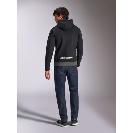 MIKINA PARALLEL HOODIE, ALPINESTARS (ČERNÁ/ŠEDÁ)