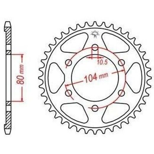 OCEĽOVÁ ROZETA PRE SEKUNDÁRNE REŤAZE TYPU 525, JT - ANGLICKO (43 ZUBOV)