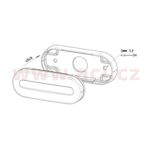 POZIČNÍ SVĚTLO LED OVÁLNÉ ORANŽOVÉ (126X51 MM) S ODRAZKOU, S DRŽÁKEM V ZADNÍ ČÁSTI
