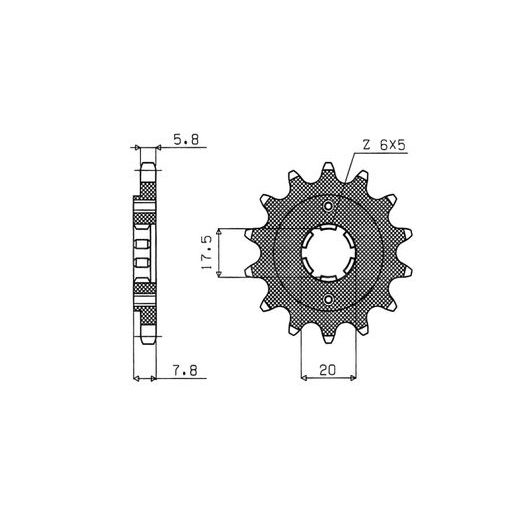 REŤAZOVÉ KOLIESKO PRE SEKUNDÁRNE REŤAZY TYPU 520, BRAKING (14 ZUBOV)