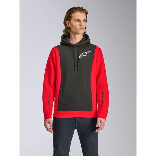 MIKINA IGNITE HOODIE, ALPINESTARS (ČERNÁ/ČERVENÁ)