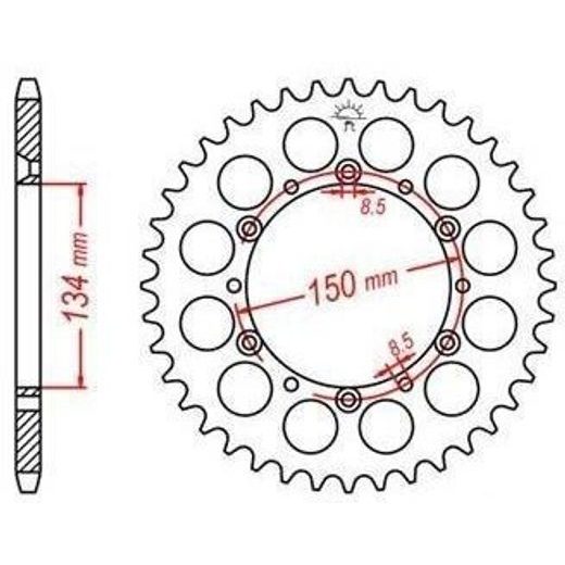 OCEĽOVÁ ROZETA PRE SEKUNDÁRNE REŤAZY TYPU 520, JT - ANGLICKO (49 ZUBOV)