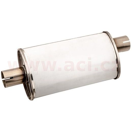 UNIVERZÁLNÍ TLUMIČ OVÁLNÝ VSTUP/VÝSTUP NA STŘEDU/STRANĚ, PRŮMĚR TĚLA 115/185, DÉLKA TĚLA 320MM, VNITŘNÍ PRŮMĚR 63MM NEREZ