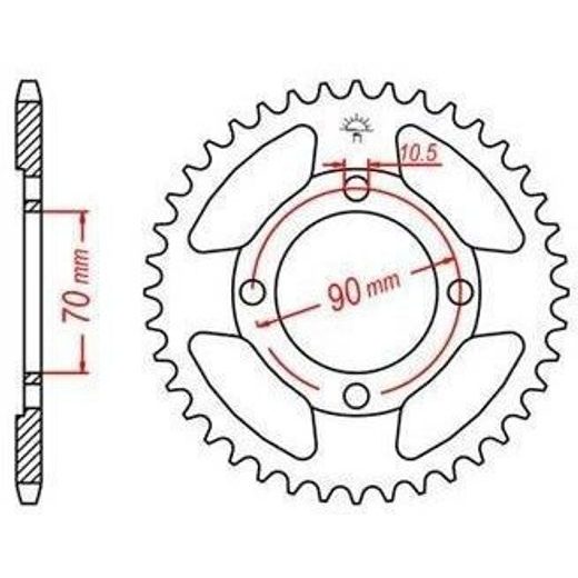 OCEĽOVÁ ROZETA PRE SEKUNDÁRNE REŤAZY TYPU 428, JT - ANGLICKO (45 ZUBOV)