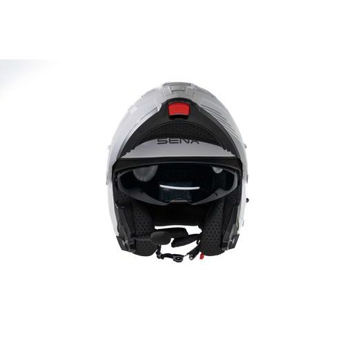 MESH PRILBA S HEADSETEM SPECTER, SENA (LESKLÁ BIELA)