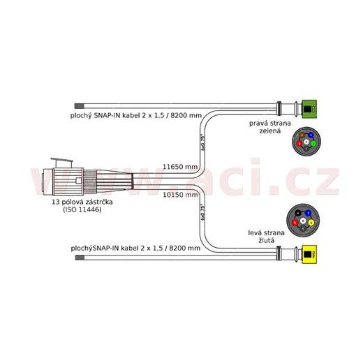 KABELÁŽ PRO PŘÍVĚS, PŘEDNÍ VÝVODY JOKON (NĚMECKO) ORIGINÁL