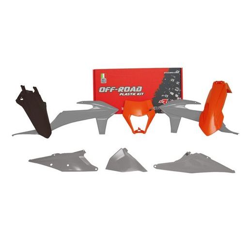 SADA PLASTOV KTM, RTECH (ORANŽOVO-ŠEDÁ, 6 DIELOV)