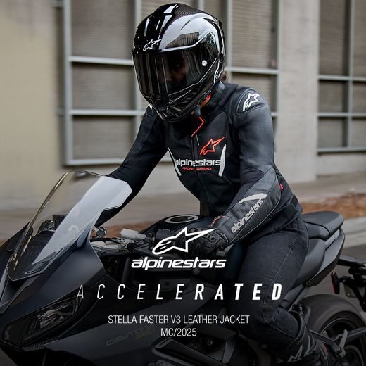 BUNDA STELLA FASTER 3, ALPINESTARS (ČERNÁ/BÍLÁ/ČERVENÁ FLUO) 2026