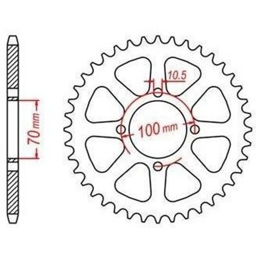 OCEĽOVÁ ROZETA PRE SEKUNDÁRNE REŤAZY TYPU 520, JT - ANGLICKO (50 ZUBOV)