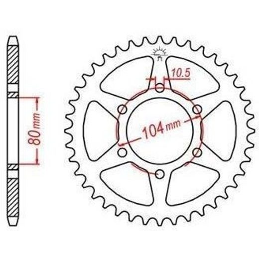 OCEĽOVÁ ROZETA PRE SEKUNDÁRNE REŤAZY TYPU 630, JT - ANGLICKO (35 ZUBOV)