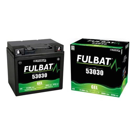 BATÉRIE 12V, 53030 GÉL (Y60-N30L-A) 30AH, 325A, BEZÚDRŽBOVÁ GÉL TECHNOLÓGIE 184X124X170 FULBAT (AKTIVOVANÁ VE VÝROBE)