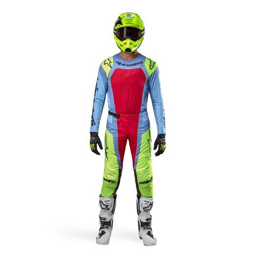 NOHAVICE TECHSTAR OCURI, ALPINESTARS (SVETLE MODRÁ/ŽLUTÁ FLUO/ČERVENÁ) 2024