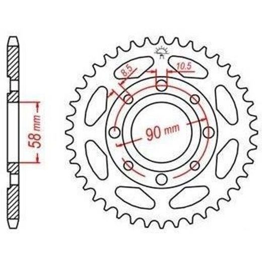 OCEĽOVÁ ROZETA PRE SEKUNDÁRNE REŤAZY TYPU 428, JT - ANGLICKO (41 ZUBOV)